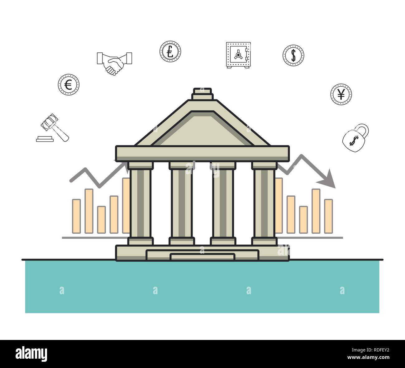 Finanza e trading cartoon Illustrazione Vettoriale