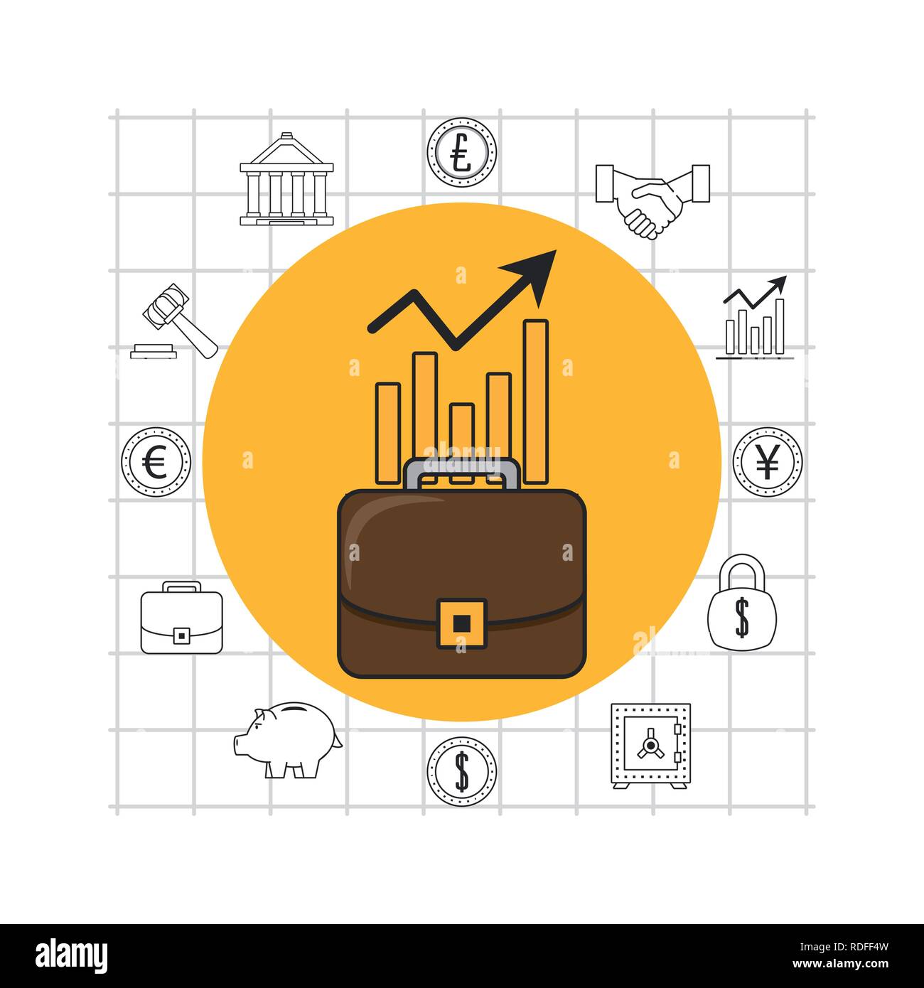 Finanza e trading cartoon Illustrazione Vettoriale