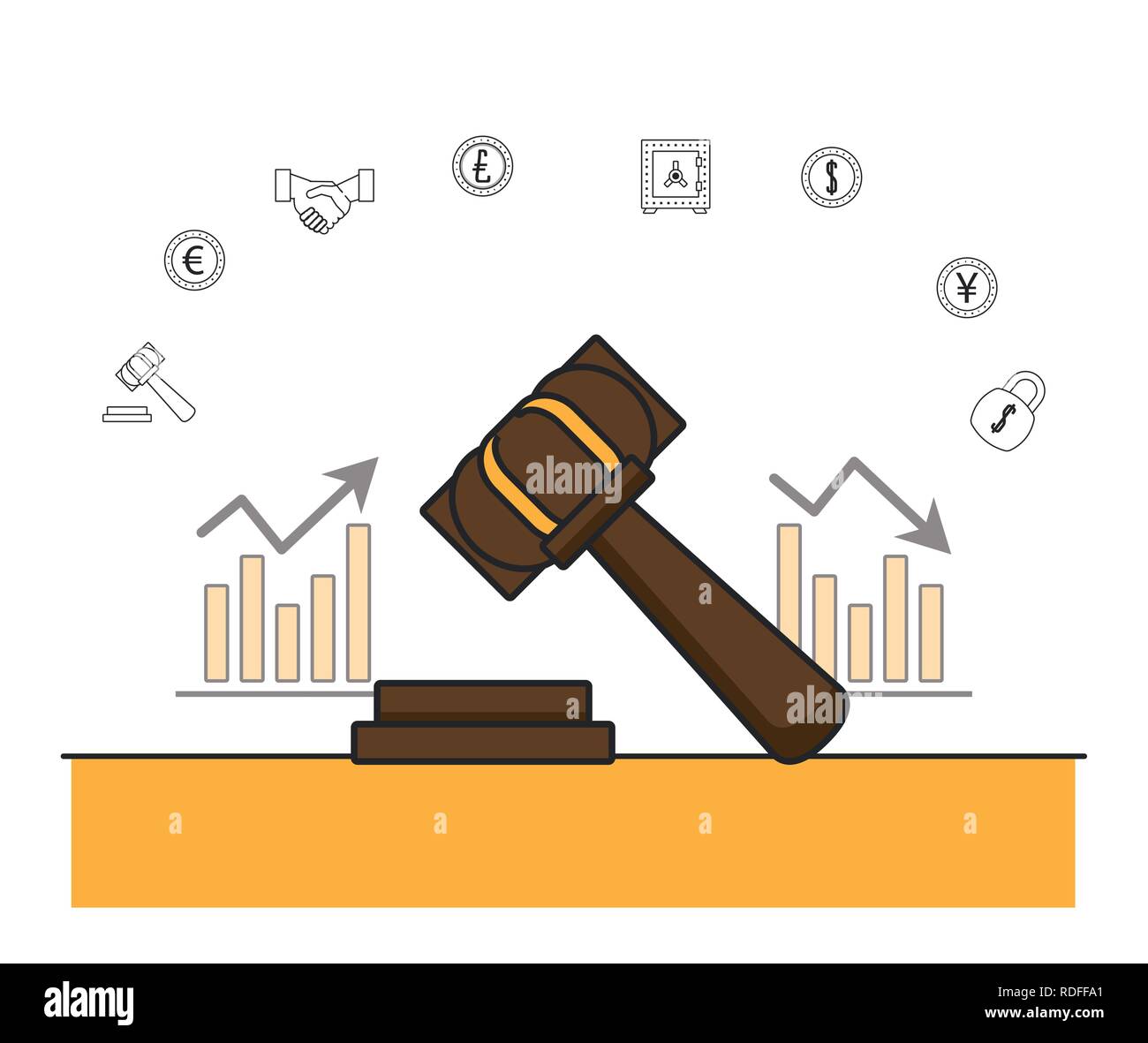 Finanza e trading cartoon Illustrazione Vettoriale