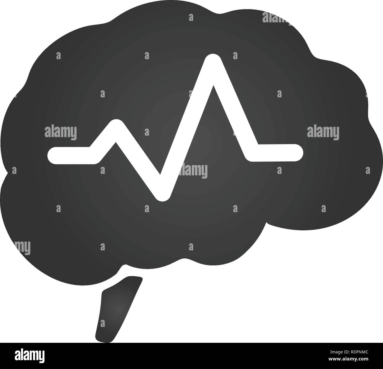 Cervello con simbolo di impulso illustration design. Illustrazione di vettore isolato su bianco Illustrazione Vettoriale