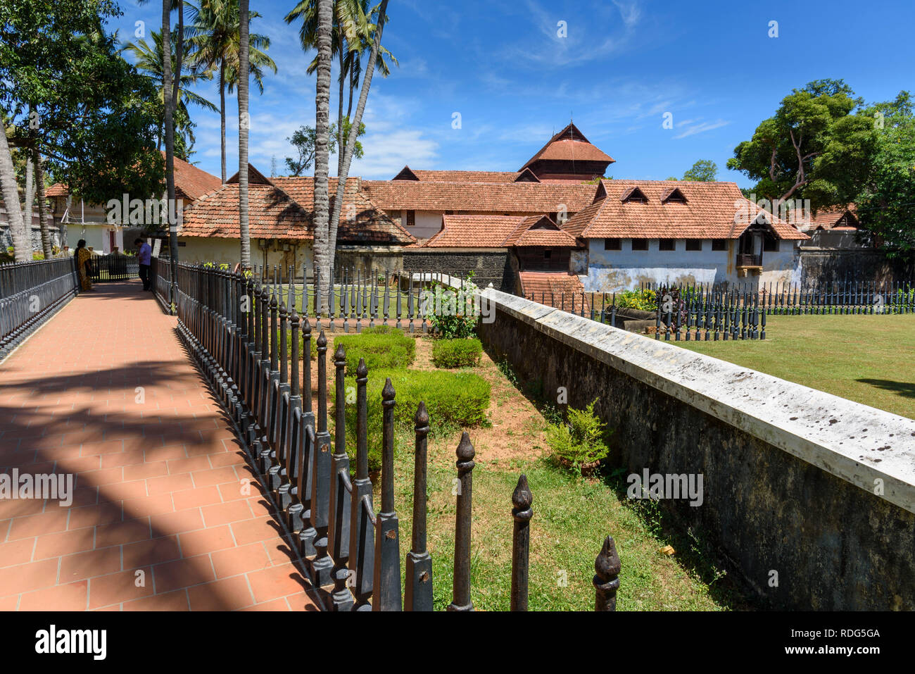 Padmanabhapuram Palace, tipica architettura del Kerala, Tamil Nadu, India Foto Stock