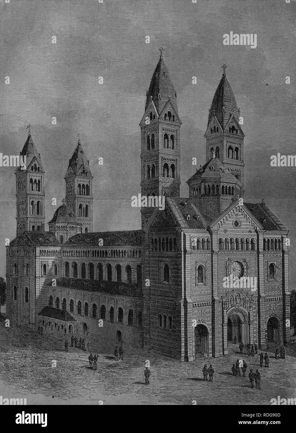 La Cattedrale di Speyer, Germania, circa 1890, foto storiche Foto Stock