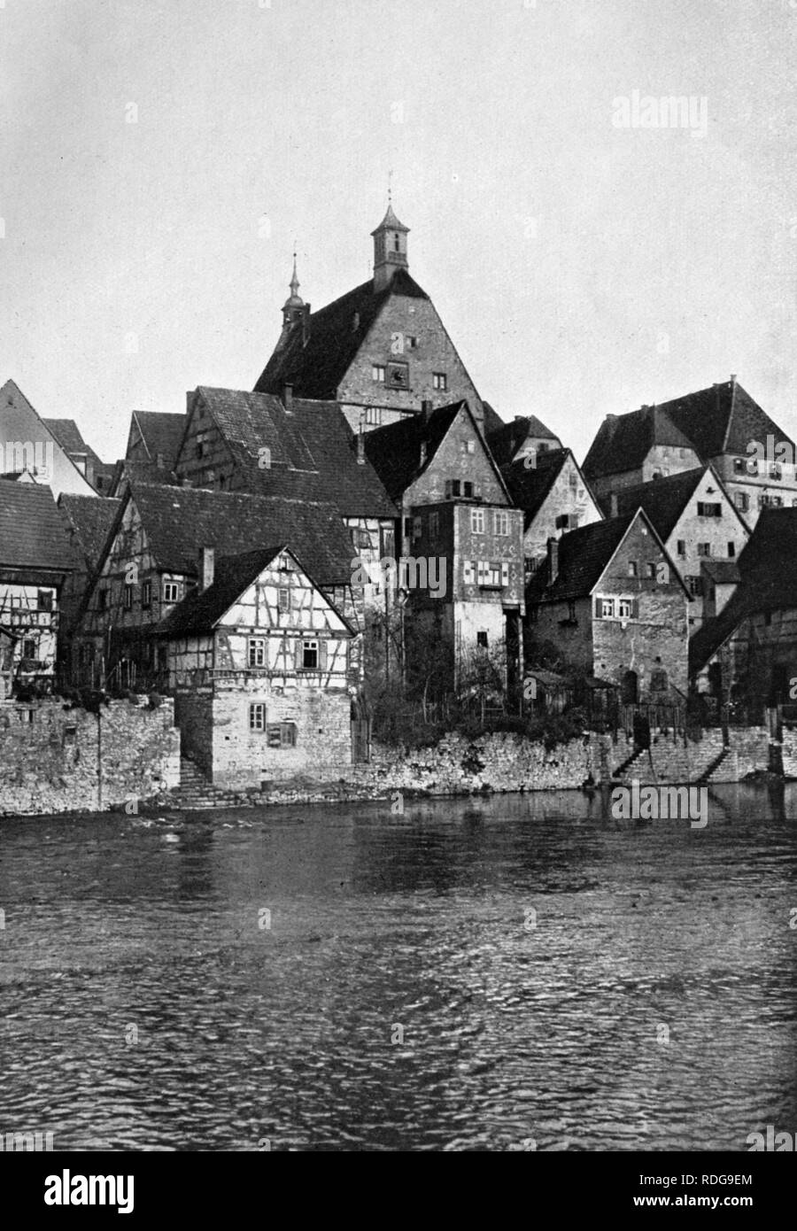Besigheim am Neckar, Baden-Wuerttemberg, fotografia storica da circa 1900 Foto Stock