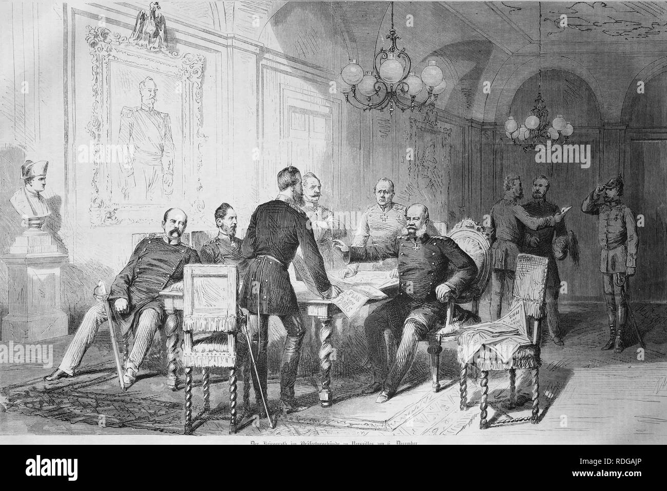 Armadio di guerra nella prefettura edificio a Versailles, Illustrierte Kriegschronik 1870 - 1871, illustrato Cronaca di Guerra 1870 - Foto Stock