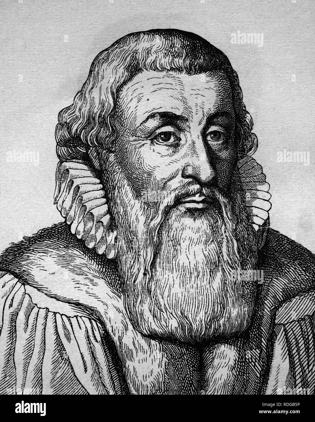 Johann Arnd, Arndt, 1555 - 1621, teologo, autore di libri, ritratto, storico illustrazione, 1880 Foto Stock