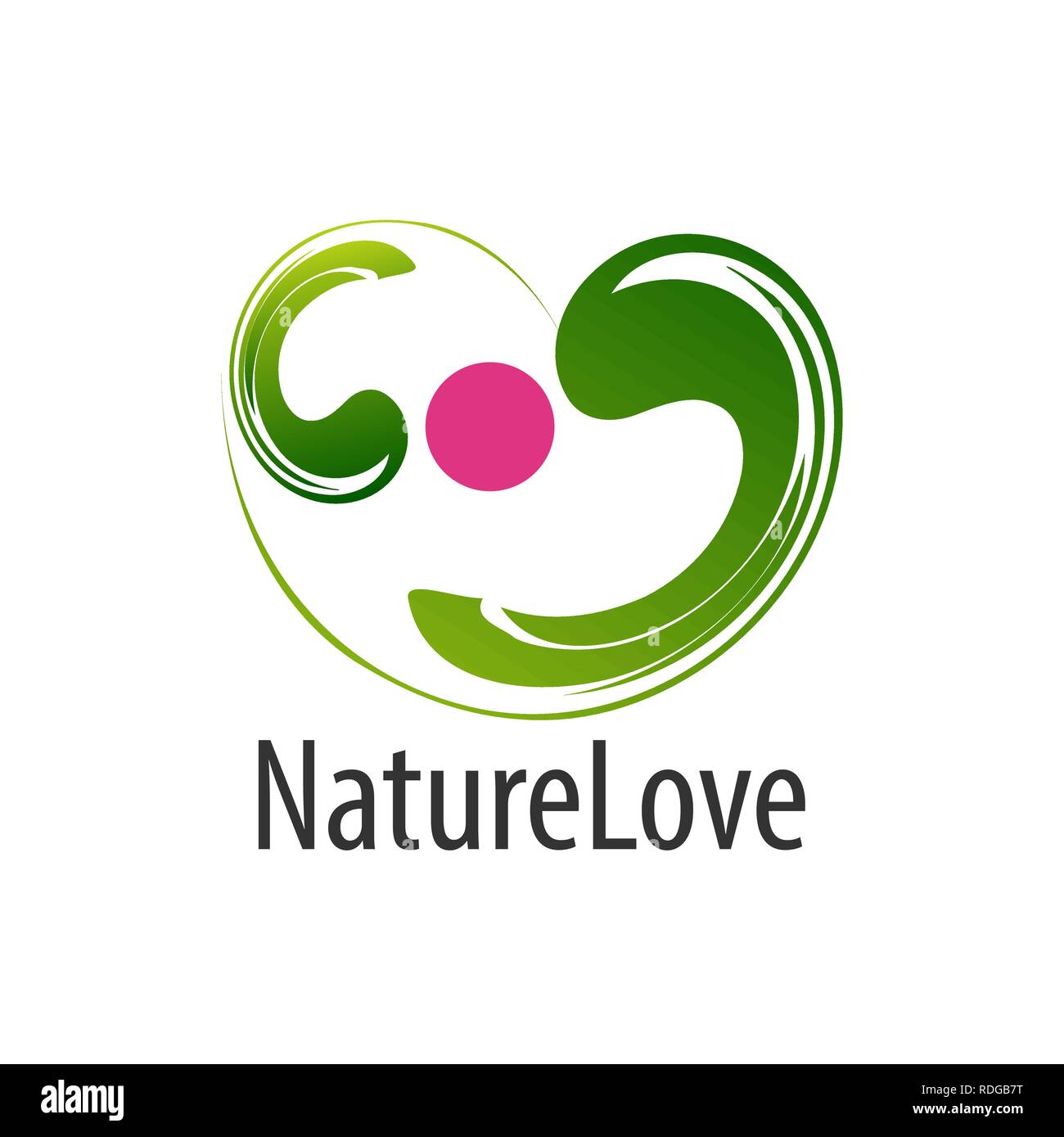 Natura astratta love logo concept design. Simbolo grafico elemento di modello di vettore Illustrazione Vettoriale