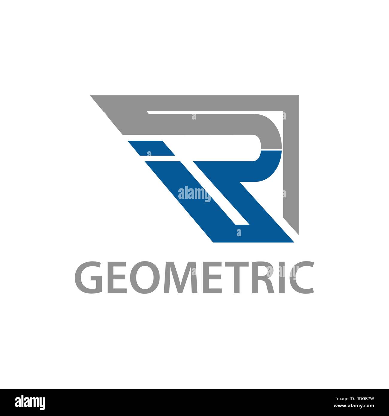 Geometrica lettera iniziale del logo ir concept design. Simbolo grafico elemento di modello di vettore Illustrazione Vettoriale