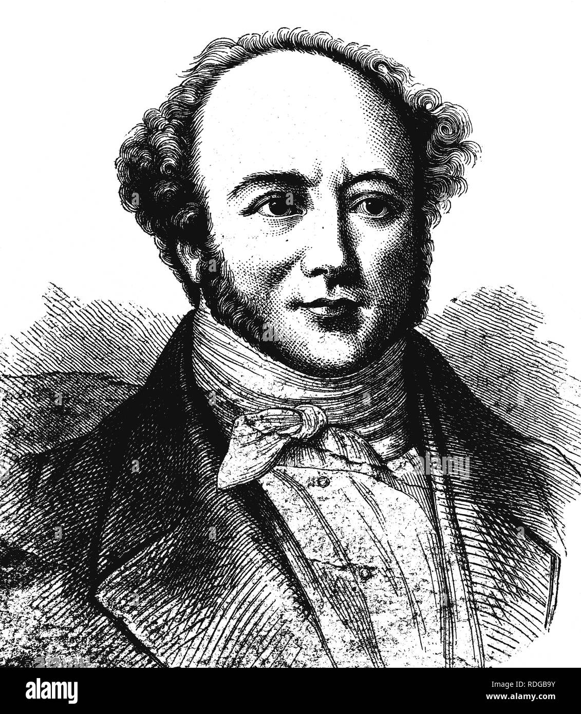 Jeremias Gotthelf, pseudonimo dell'autore svizzero Albert Bitzius, 1797 - 1854, storico illustrazione, 1877 Foto Stock