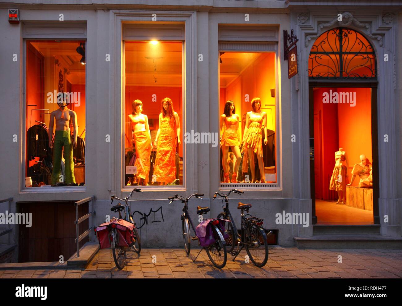 Boutique nel centro storico di Gand, Fiandre Orientali, Belgio, Europa Foto Stock