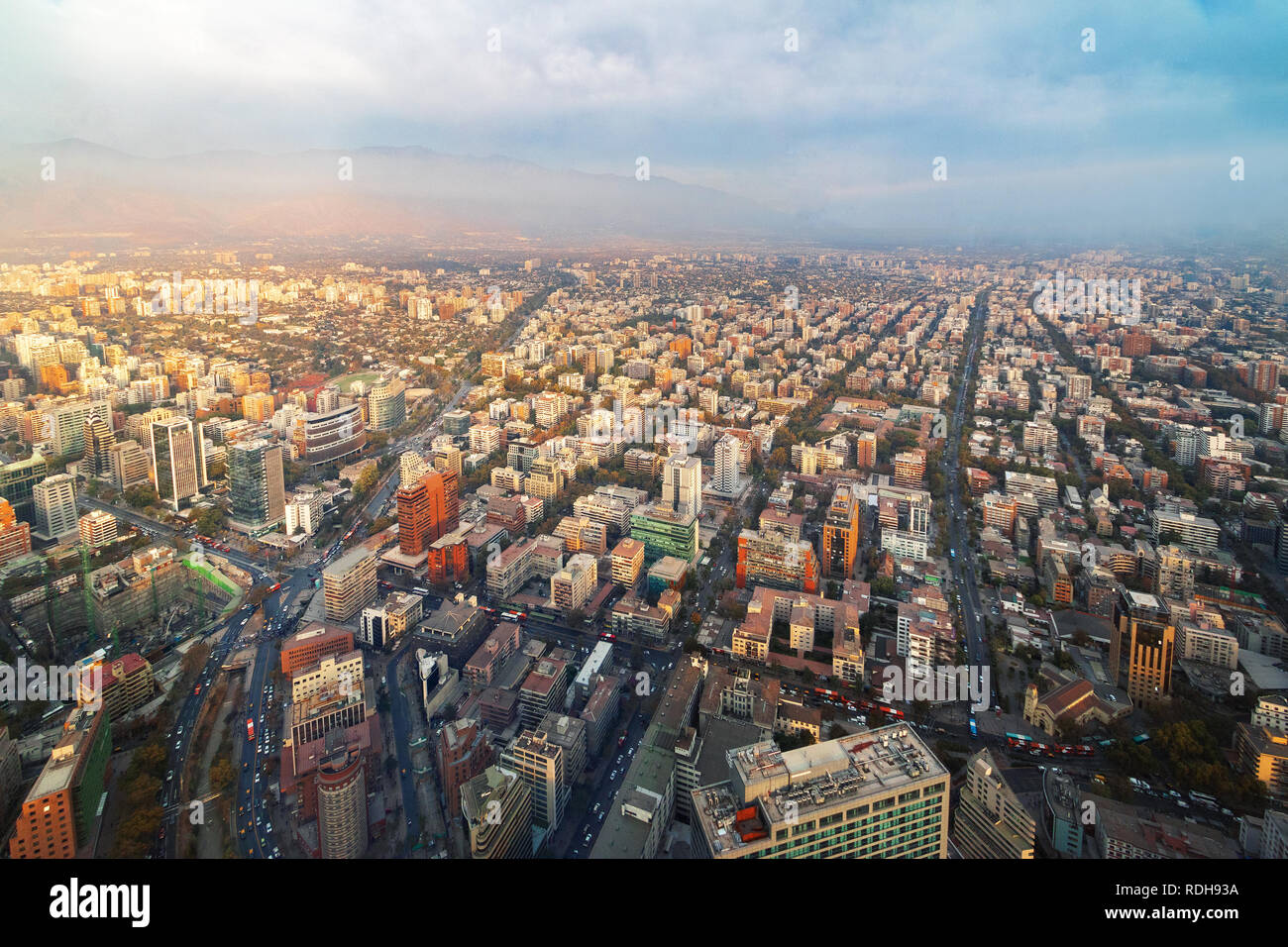 Santiago vista aerea - Santiago del Cile Foto Stock