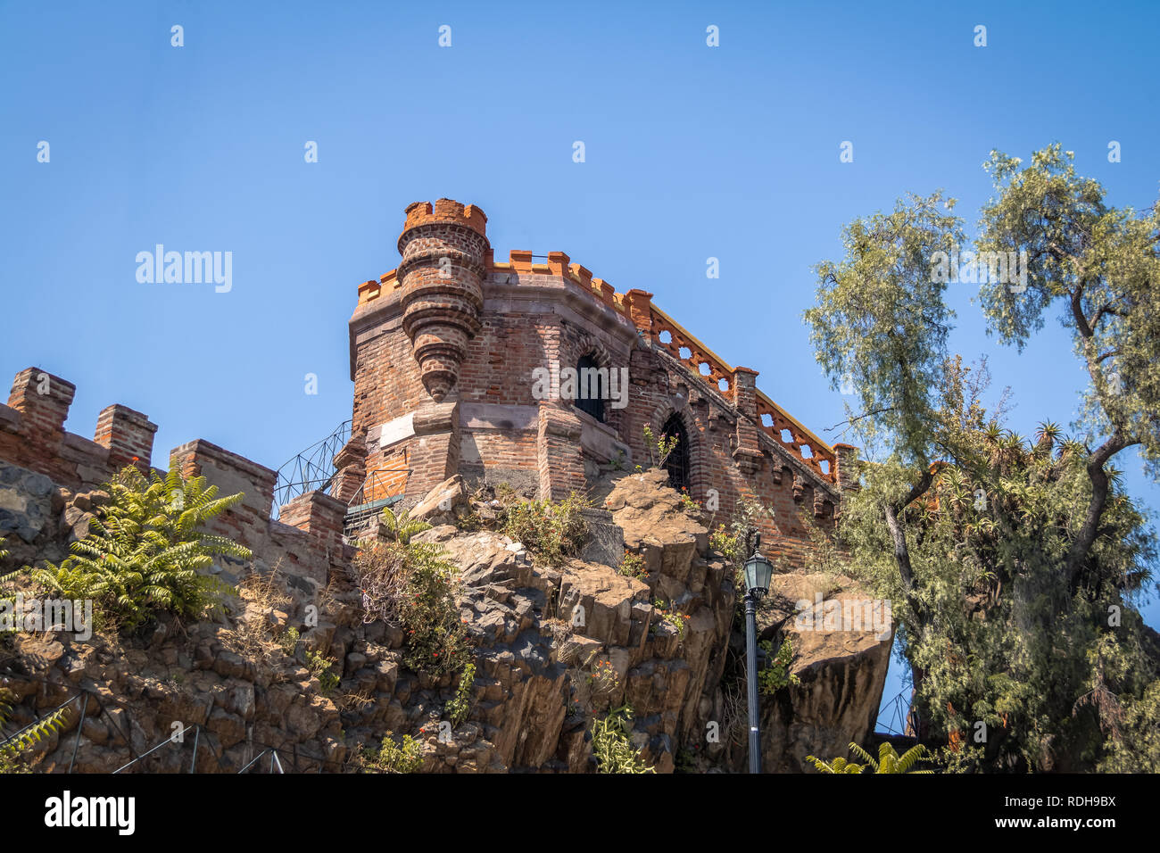 Punto di vista Torre presso la collina di Santa Lucia - Santiago del Cile Foto Stock