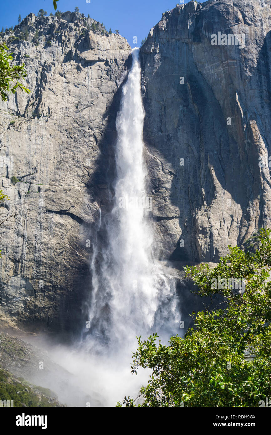 Superiore di Yosemite Falls, del Parco Nazionale Yosemite in California Foto Stock