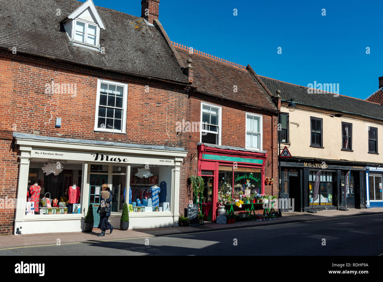 Earsham Street, Bungay, Suffolk, Inghilterra. Foto Stock