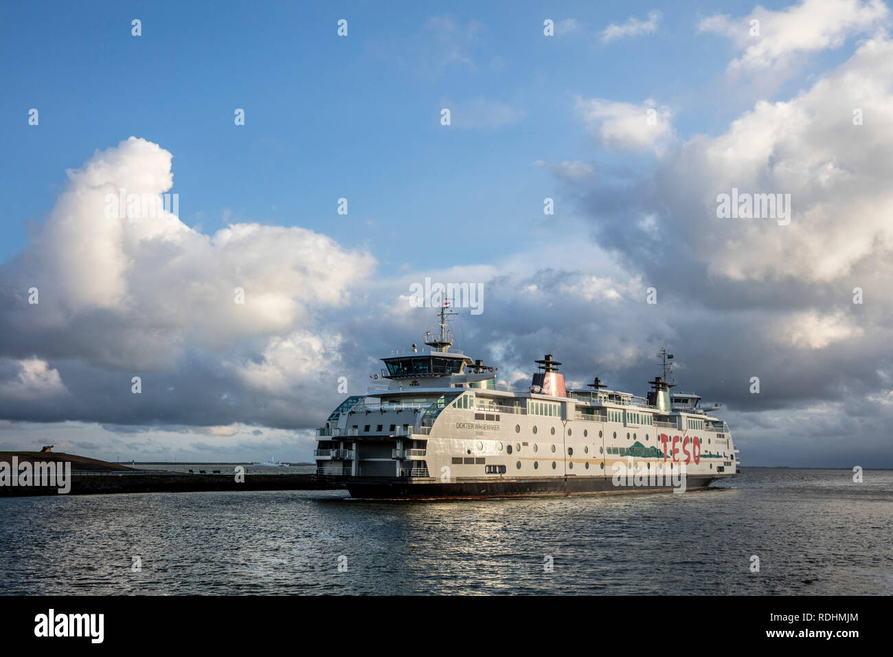 Traghetto per l'isola di Texel. Den Helder, Paesi Bassi. Foto Stock