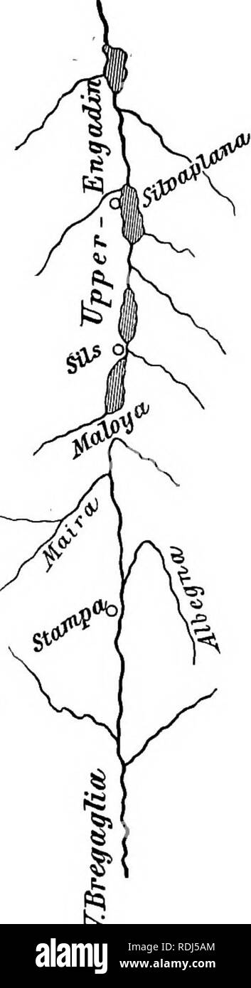 . Le bellezze della natura e le meraviglie del mondo in cui viviamo. Storia naturale; geografia fisica; Astronomia. Fiumi e Laghi 311 indica questa; essi sembrano come se essi si rammarica il cambiamento sgradito, e desideravo di ricongiungersi con i loro vecchi compagni. Inoltre, come fiumi sono continuamente il taglio indietro le loro valli essi m;ist naturalmente a volte si incontrano. In questi casi quando le valli sono a livelli diversi di abbassare i fiumi hanno drenato quelli superiori, e lasciato asciugare, deserte valli. In altri casi, specialmente in lusingare dis- tricts, abbiamo bifurca- zioni, come, per esempio^ a Sargans, e diversi o Foto Stock