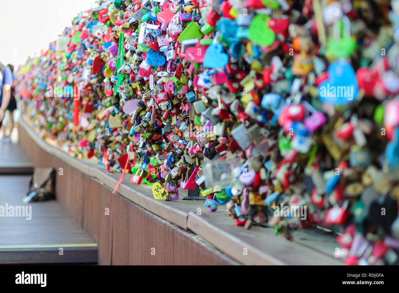 Amore si blocca a Torre N Seoul, Monte Namsan. Corea del Sud. Foto Stock