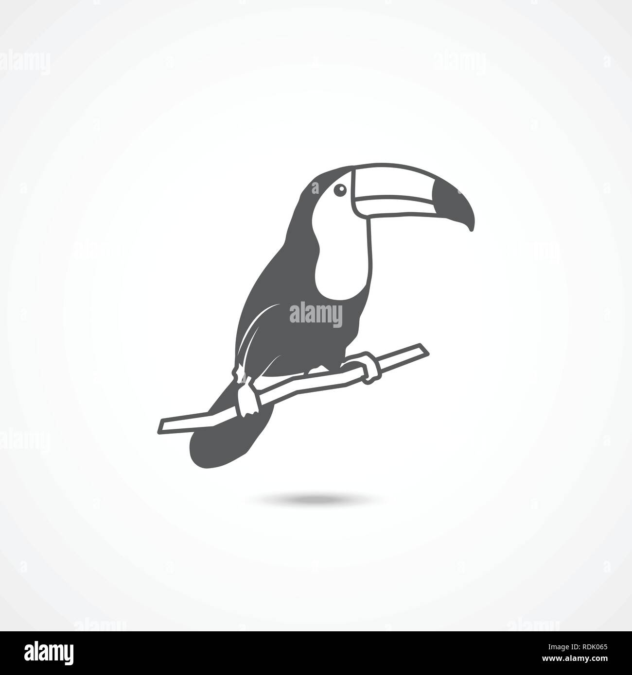 Toucan icona degli uccelli Illustrazione Vettoriale