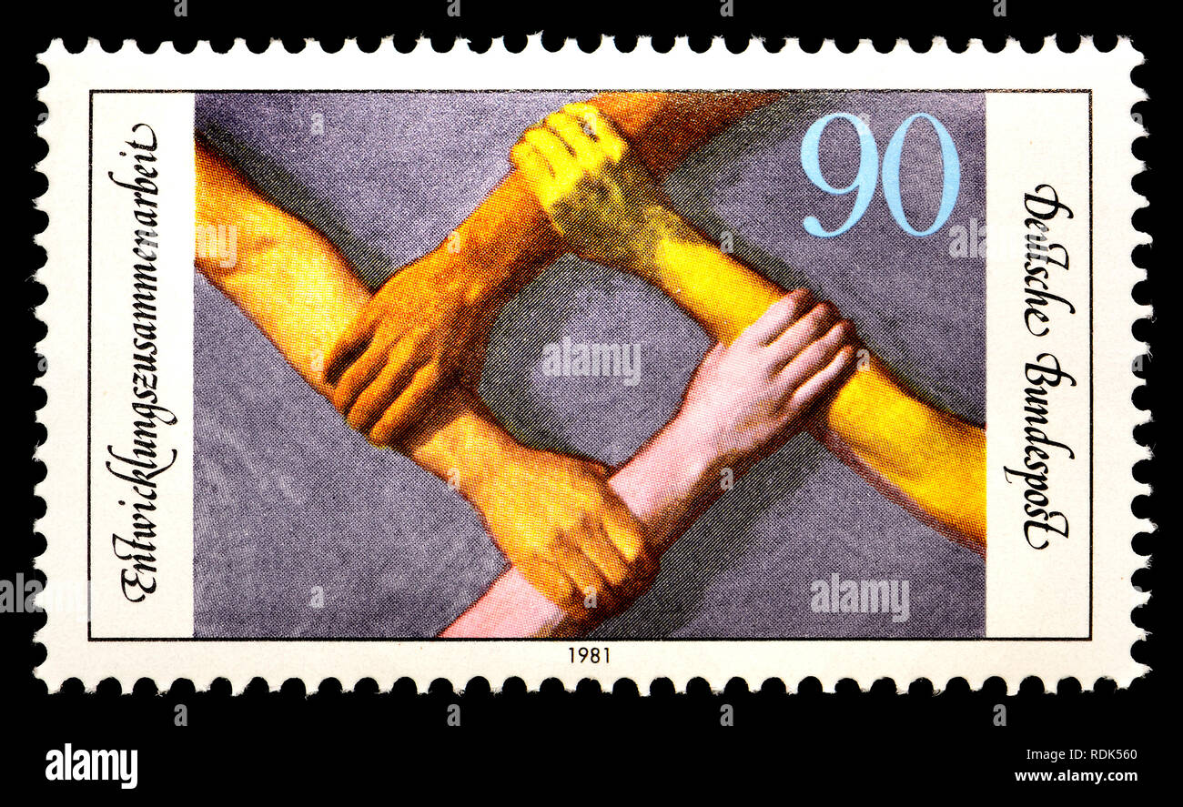 Il tedesco francobollo (1981) : Entwicklungszusammenarbeit - Cooperazione allo Sviluppo Foto Stock