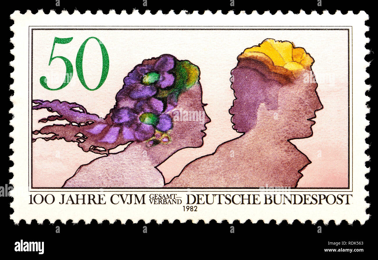 Il tedesco francobollo (1982) : 100 anni della Christlicher Verein Junger Menschen / Associazione Cristiana per i Giovani Foto Stock