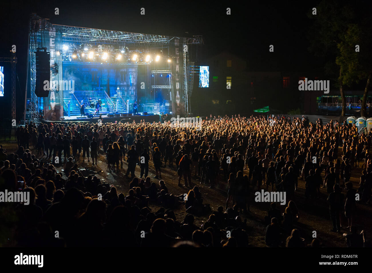 Metal Camp festival folla a Tolmino, Slovenia Foto Stock