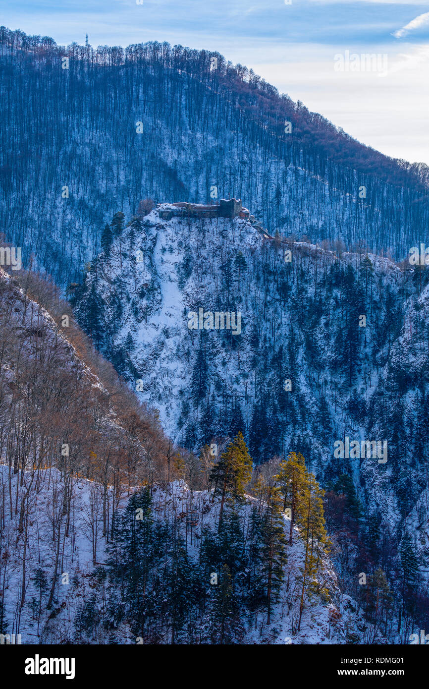 Fortezza di Poienari, Arefu, Arges county Romania Foto Stock