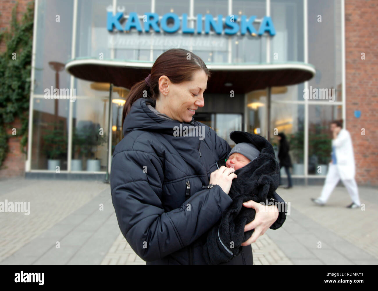 Madre e neonato Foto Stock