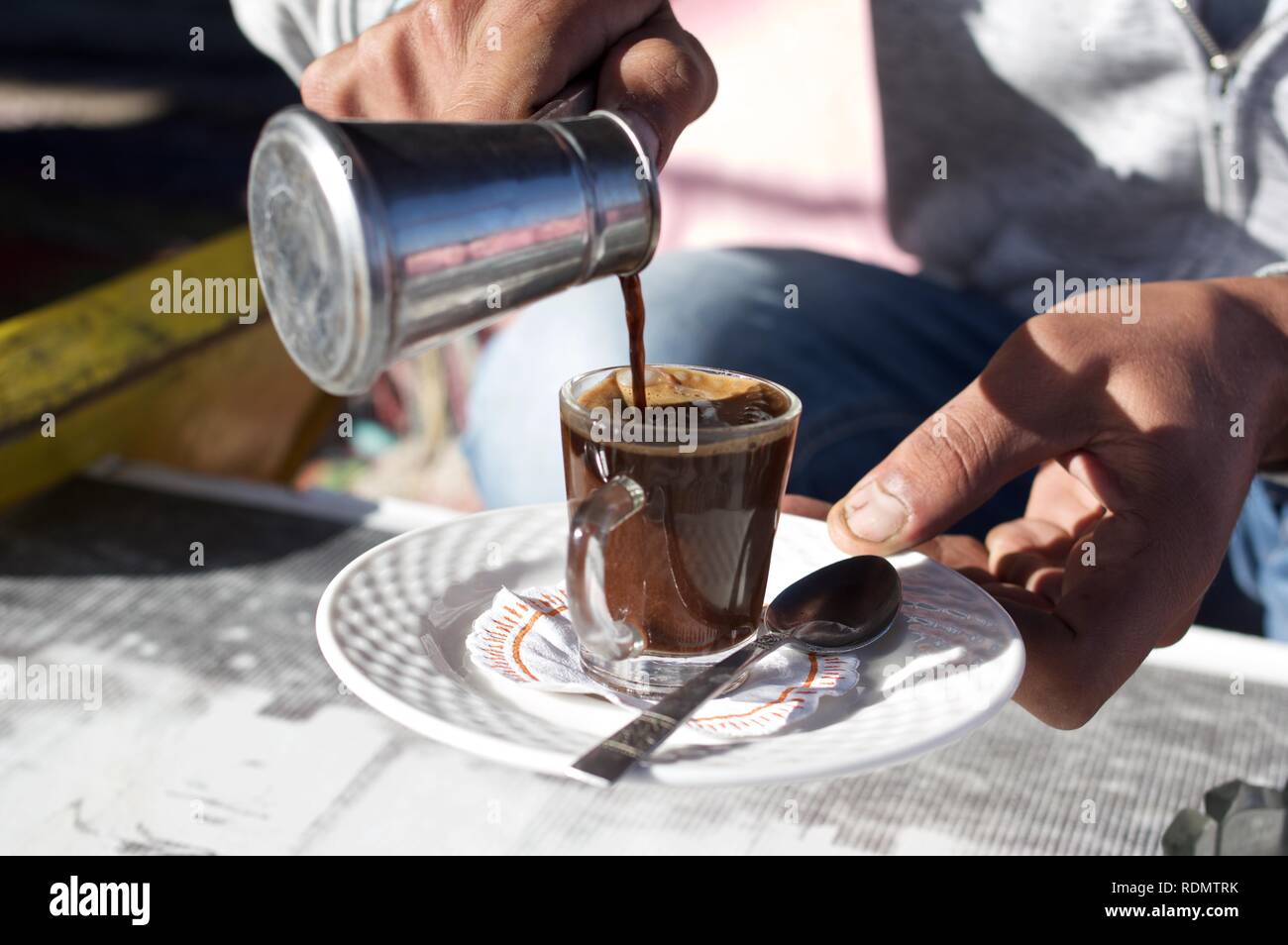 Caffè alla turca, stile egiziano Foto Stock