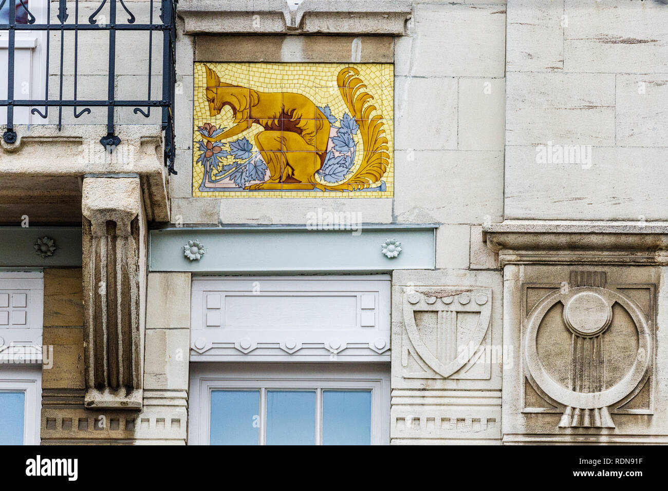 La facciata restaurata del Royal Zoological Society di Anversa, Belgio Foto Stock