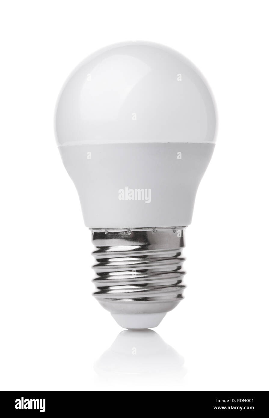 Vista frontale del LED lampadina isolato su bianco Foto Stock