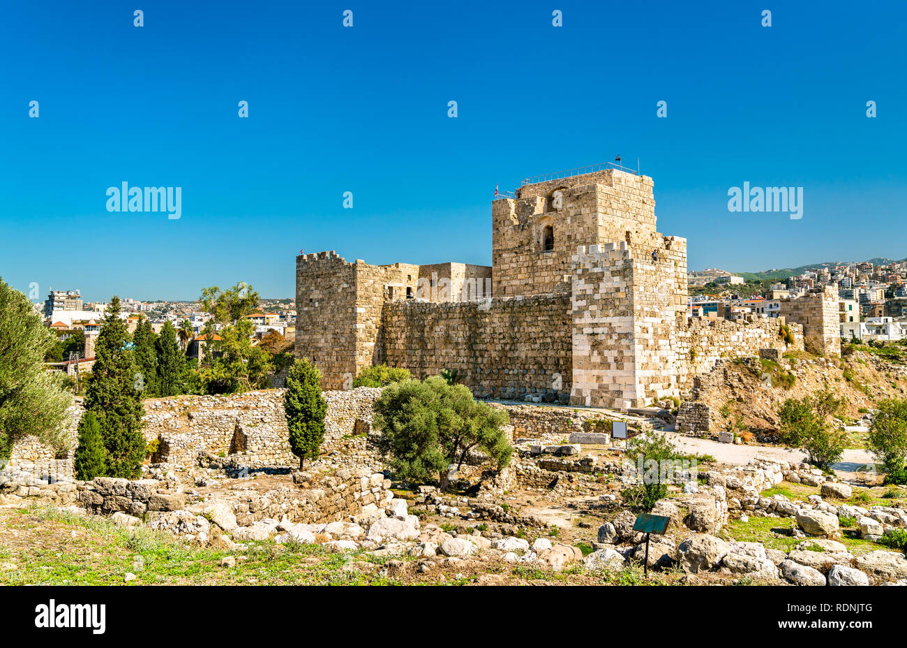 Castello dei Crociati a Byblos, Libano Foto Stock