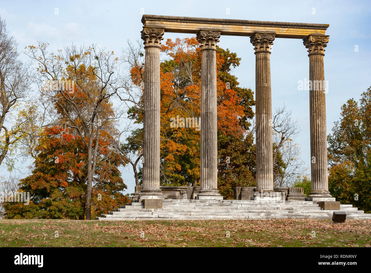 Che cosa è rimasto di colline verdi Mansion a Fattoria di Elmendorf in Lexington Kentucky (USA) Foto Stock