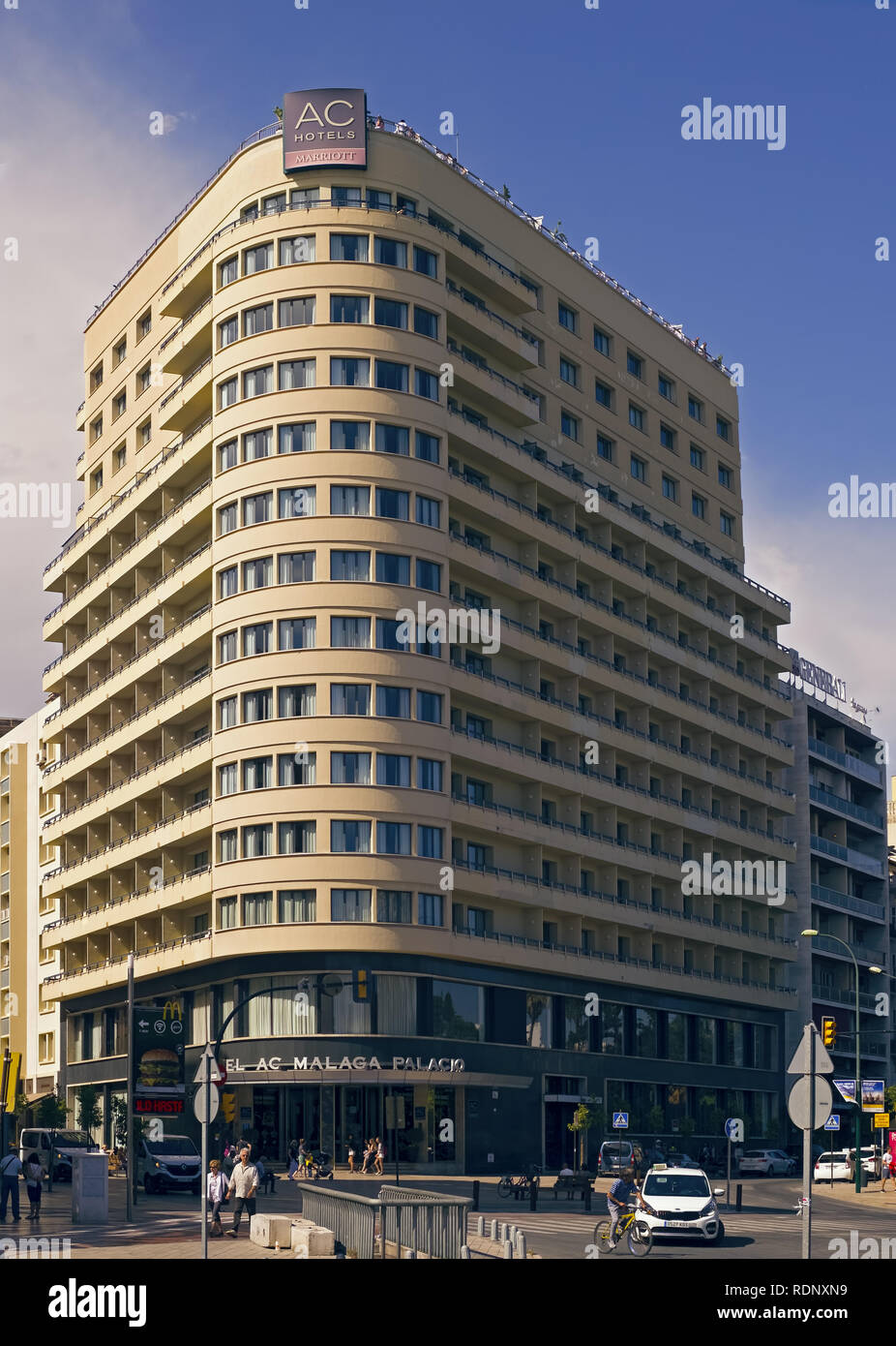 Malaga, Spagna - 02 giugno 2018. Hotel Marriott, AC Hotel Malaga Palacio, Costa del Sol, provincia di Malaga, Andalusia, Spagna, Europa occidentale Foto Stock