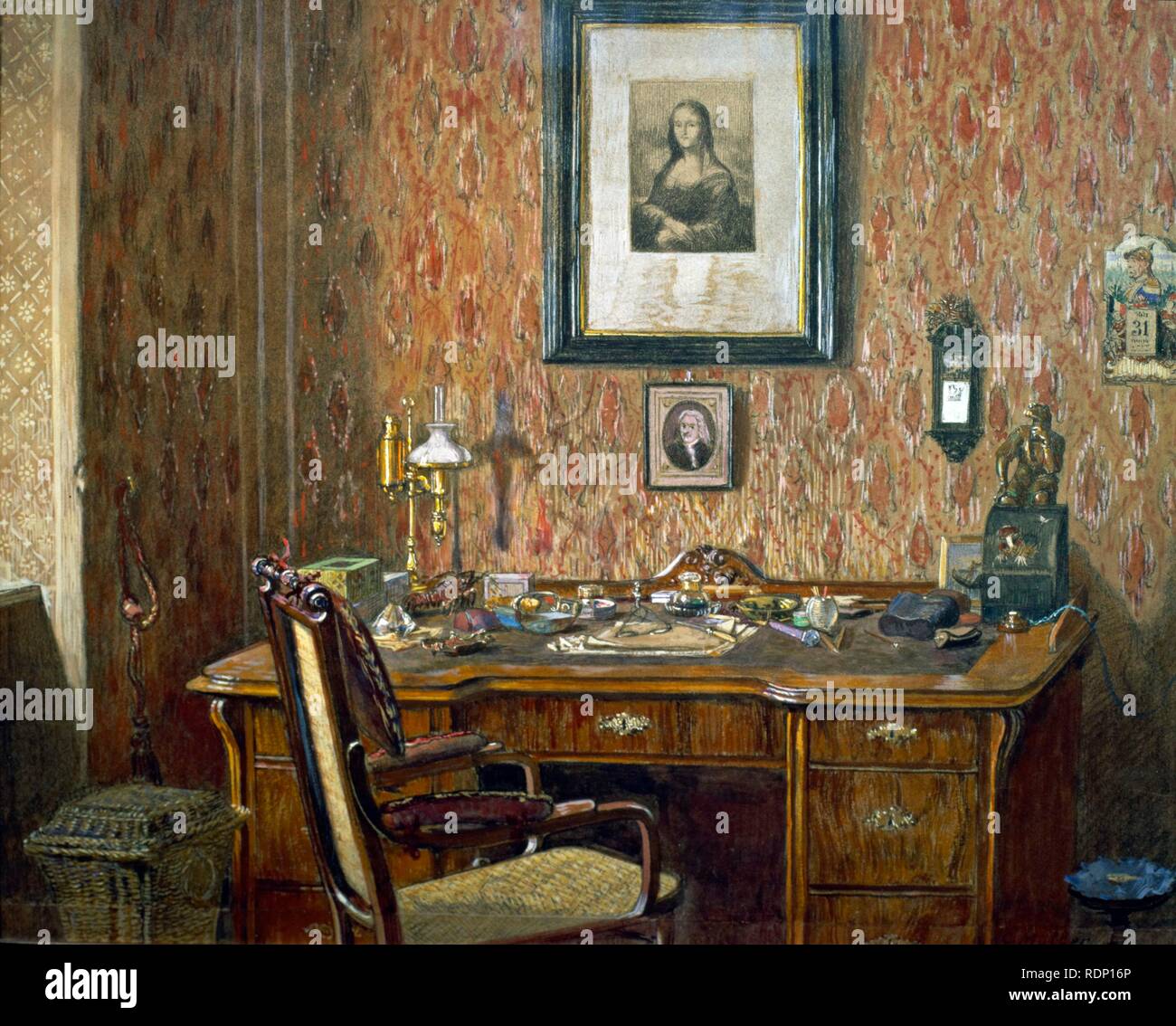 Interno di studio di Johannes Brahms nella sua casa di Vienna. Xix secolo. Museo: Museen der Stadt. Foto Stock