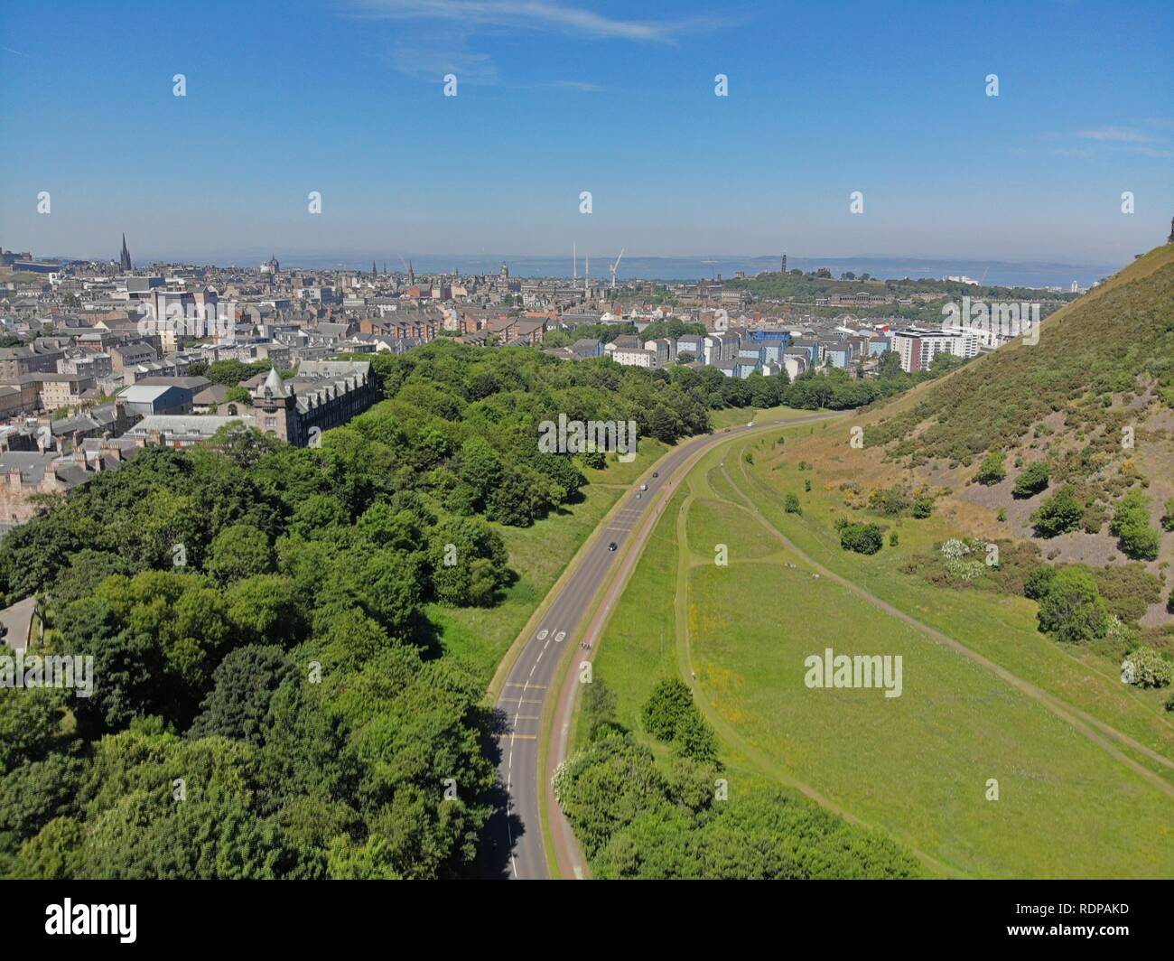 Veduta aerea di Edimburgo, Scozia, Regno Unito Foto Stock