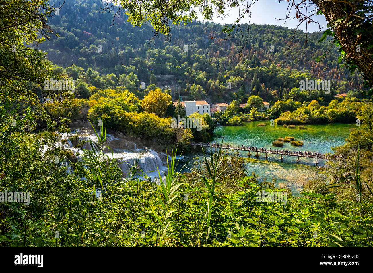 Fiume Krka, parco nazionale in Croazia Foto Stock