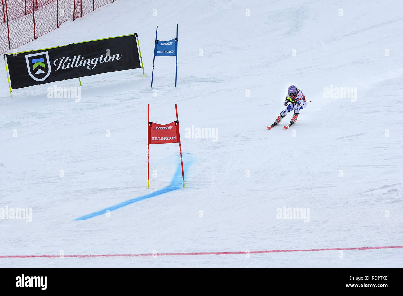 KILLINGTON VT - novembre 24: Tessa Worley della Francia nella area di finitura dopo la seconda esecuzione di slalom gigante su Audi FIS Coppa del Mondo di sci. Foto Stock