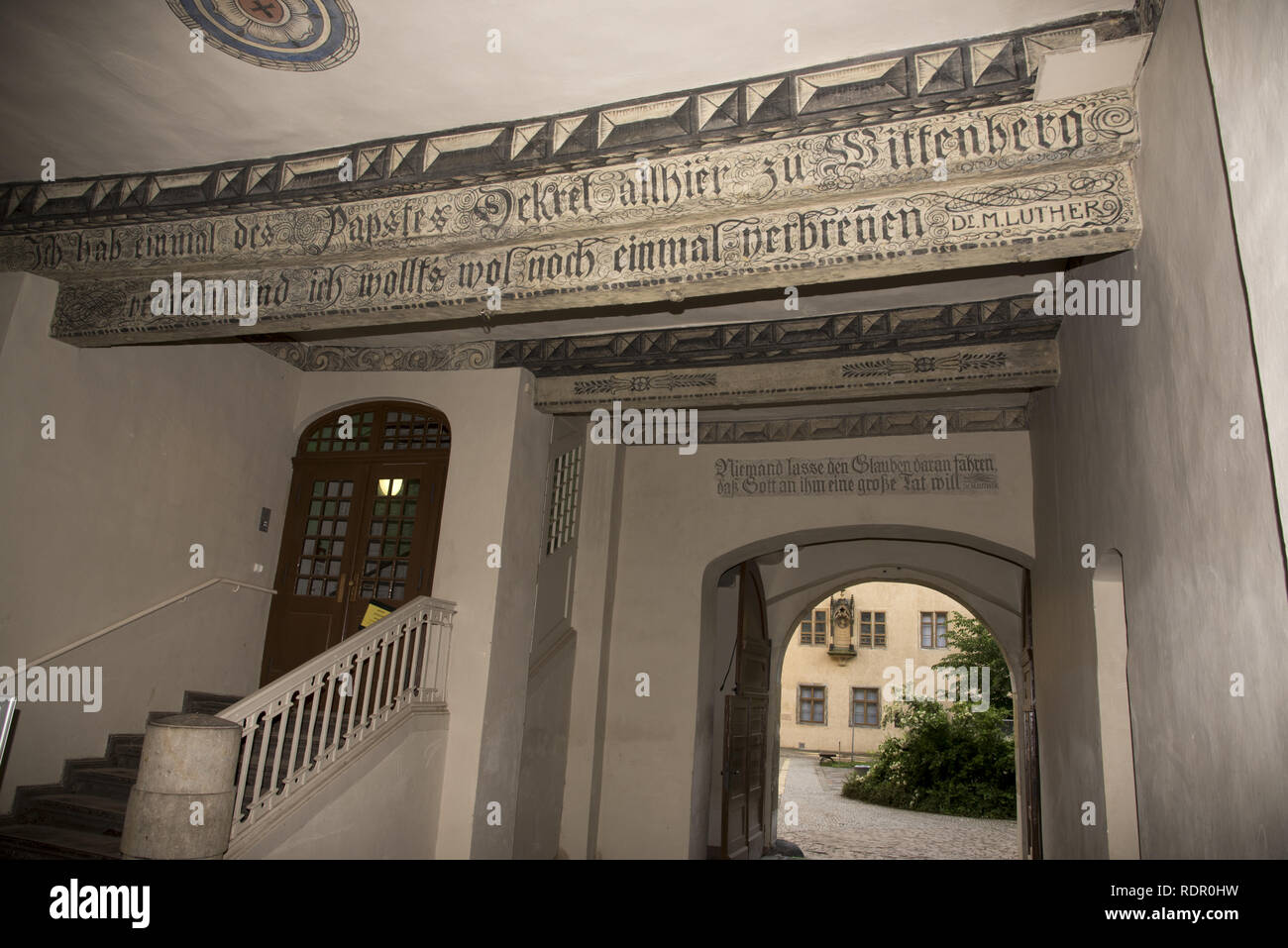 Wittenberg è una città di 50000 abitanti e strettamente collegato a Martin Lutero e la Riforma Protestante qui con la Lutherhaus. Foto Stock