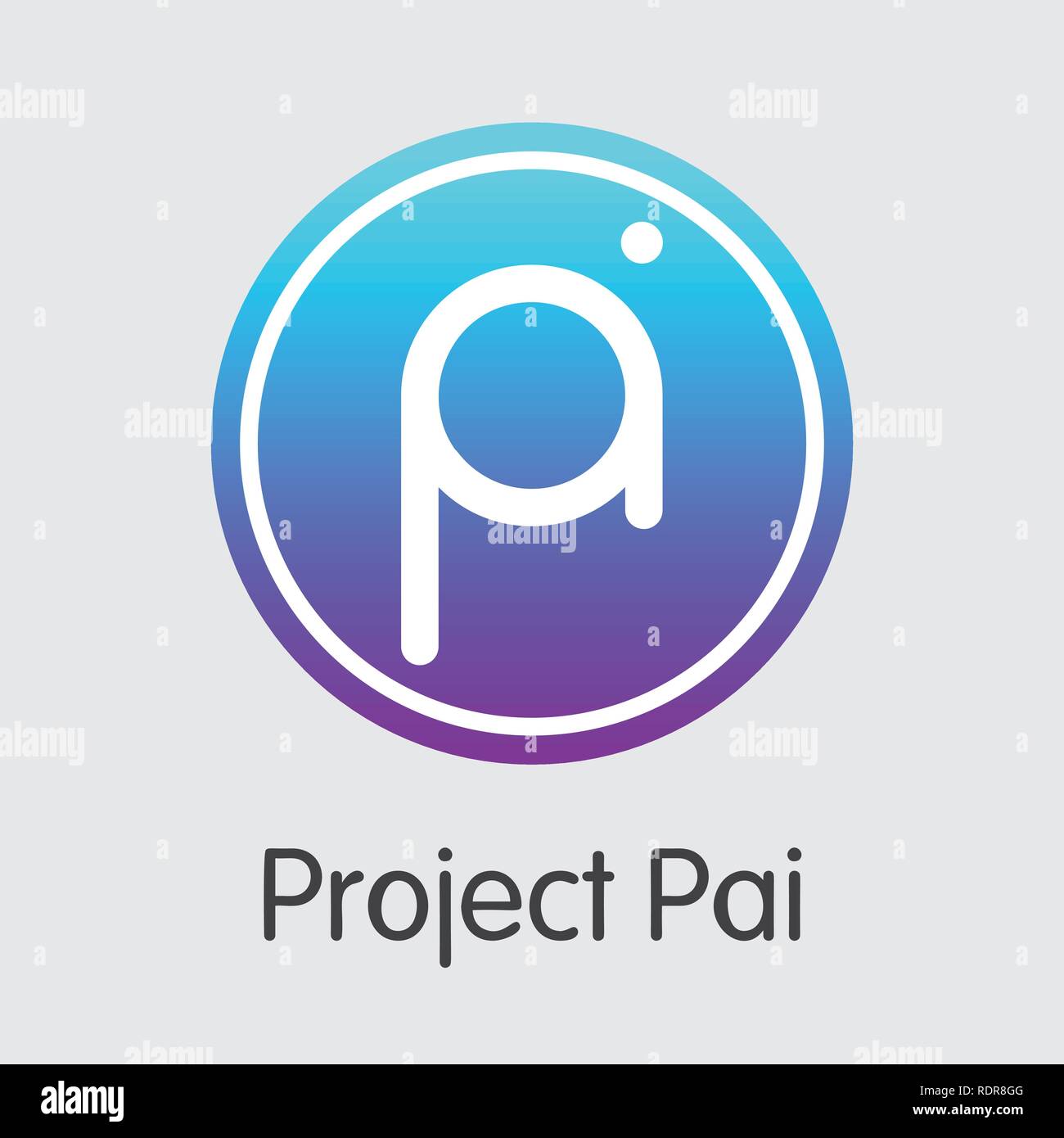 PAI - Progetto Pai. L'icona della moneta o emblema di mercato. Illustrazione Vettoriale