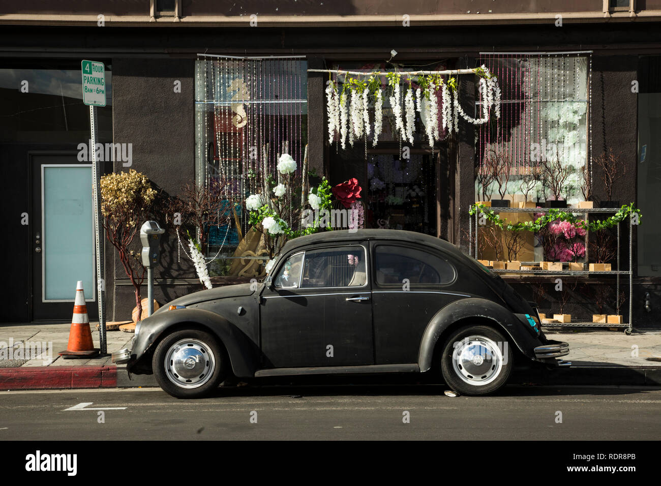 Volkswagon maggiolone, il centro cittadino di Los Angeles, California, Stati Uniti d'America Foto Stock