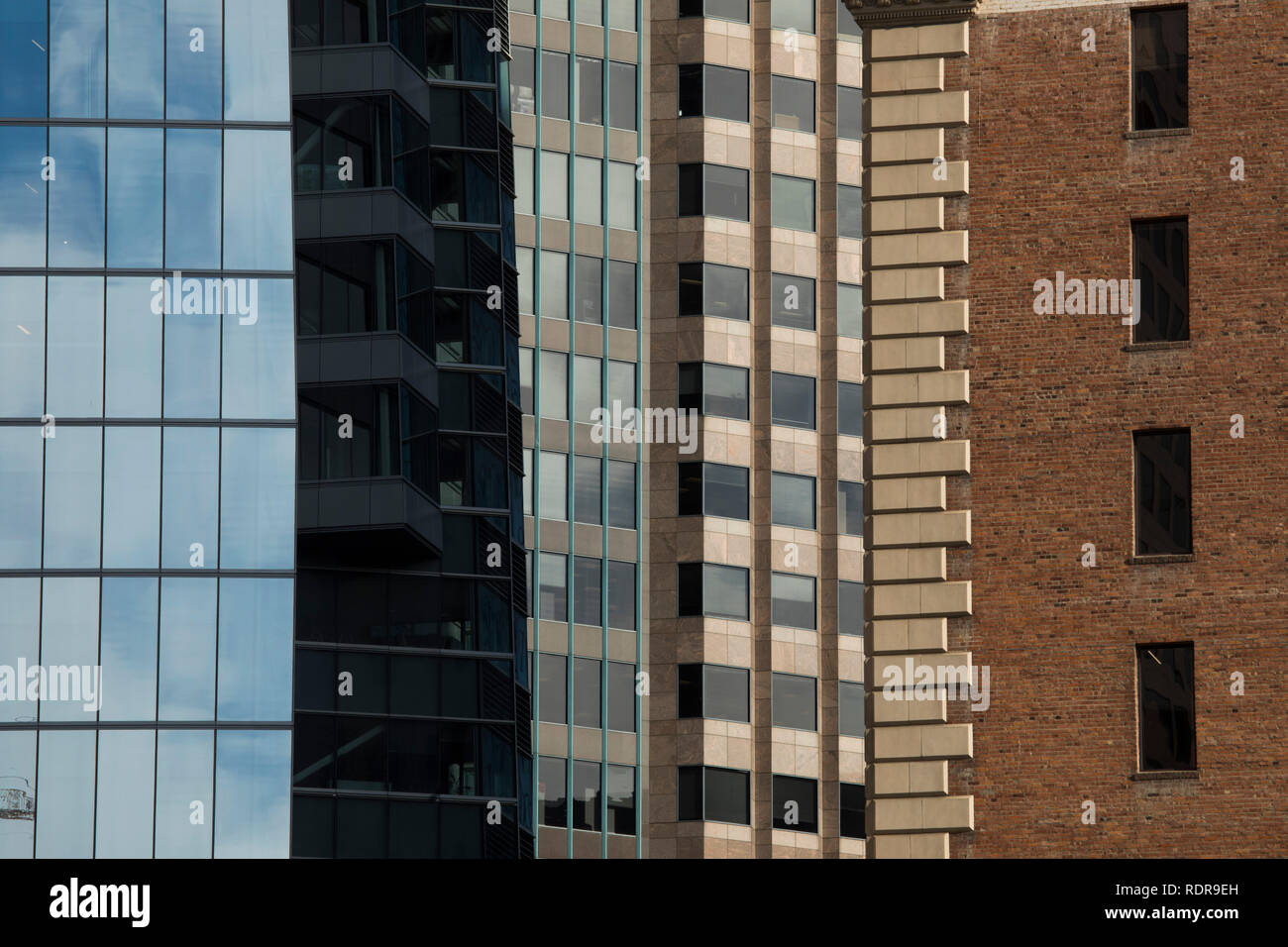 Astrazione di edifici per uffici, il centro cittadino di Los Angeles, California, Stati Uniti d'America Foto Stock