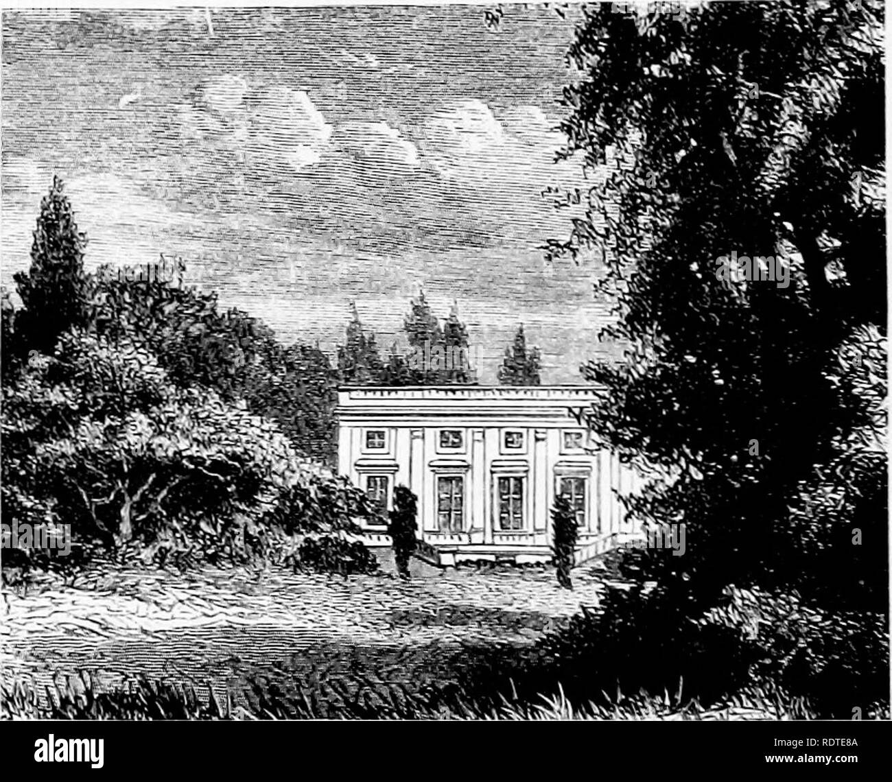 . Garden design e architetti di giardini"; due recensioni, illustrato, mostrare con esempi reali da giardini inglesi, che clipping e allineare gli alberi per renderli "armonizzare" con architettura è barbaro, inutile e inartistic. Di giardinaggio. 34 GARDEN DESIGN esque ci deve necessariamente essere un " studiato per evitare di tutti gli ordini, tutti equilibrio, tutte le linee definitive" è smentita da centinaia di giardini in Inghilterra. Perché non gli autori prendono Miss Alice de Roths- per bambini in giardino Eythorpe, o qualsiasi bello e pittoresco giardino inglese, da confrontare con i loro risultati in pietra e Foto Stock