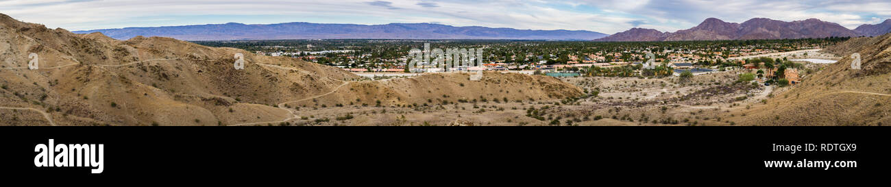 Vista panoramica di Palm Desert, Coachella Valley, California Foto Stock