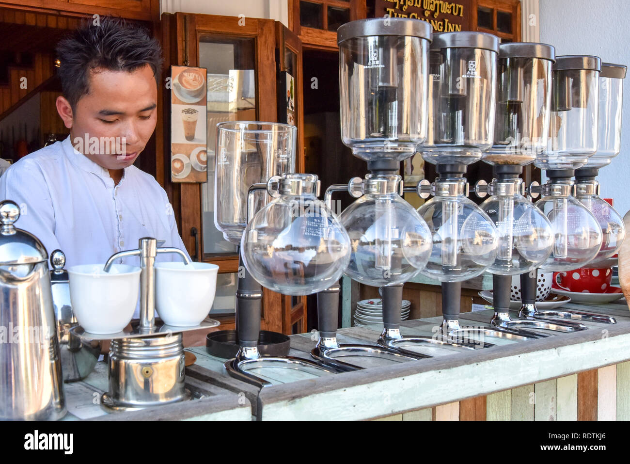 Barista, Luang Prabang Foto Stock