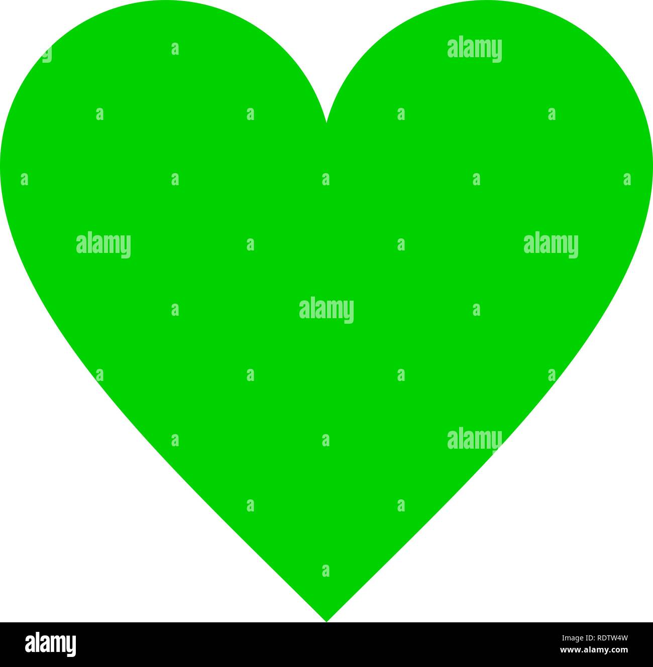 Il simbolo del cuore di icona verde - semplice, isolato - illustrazione vettoriale Illustrazione Vettoriale
