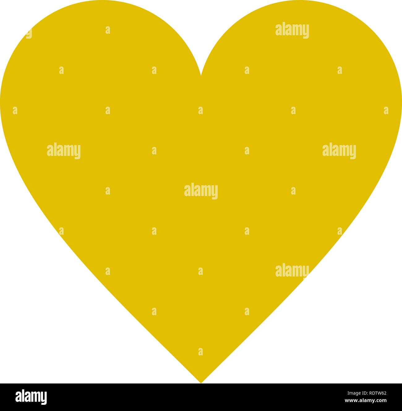 Il simbolo del cuore di icona - golden semplice, isolato - illustrazione vettoriale Illustrazione Vettoriale