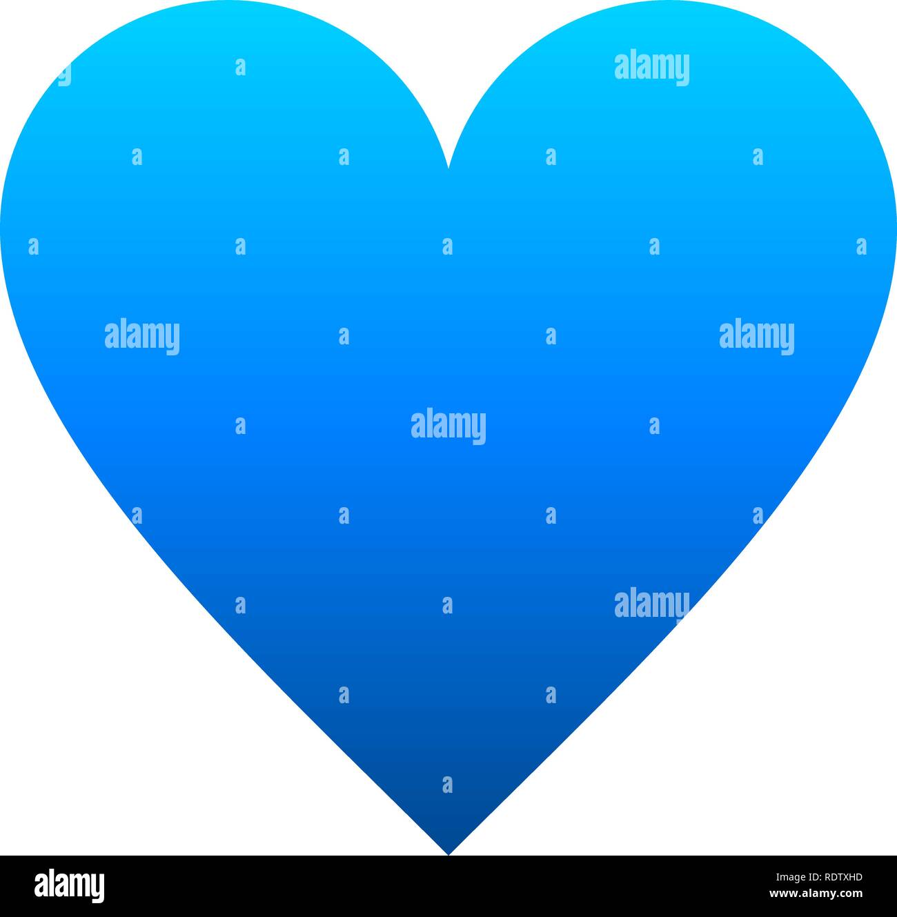 Il simbolo del cuore di icona - gradiente blu, isolato - illustrazione vettoriale Illustrazione Vettoriale