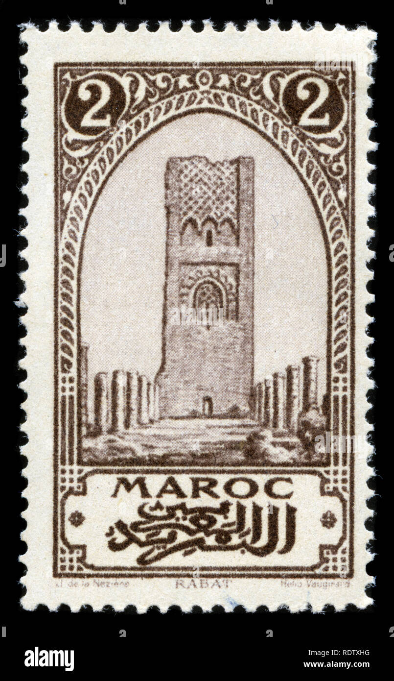 Francobollo dal Marocco nel monumento serie emesse nel 1923 Foto Stock
