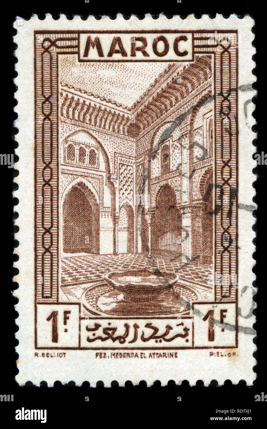 Francobollo dal Marocco nel monumento serie emesse nel 1933 Foto Stock