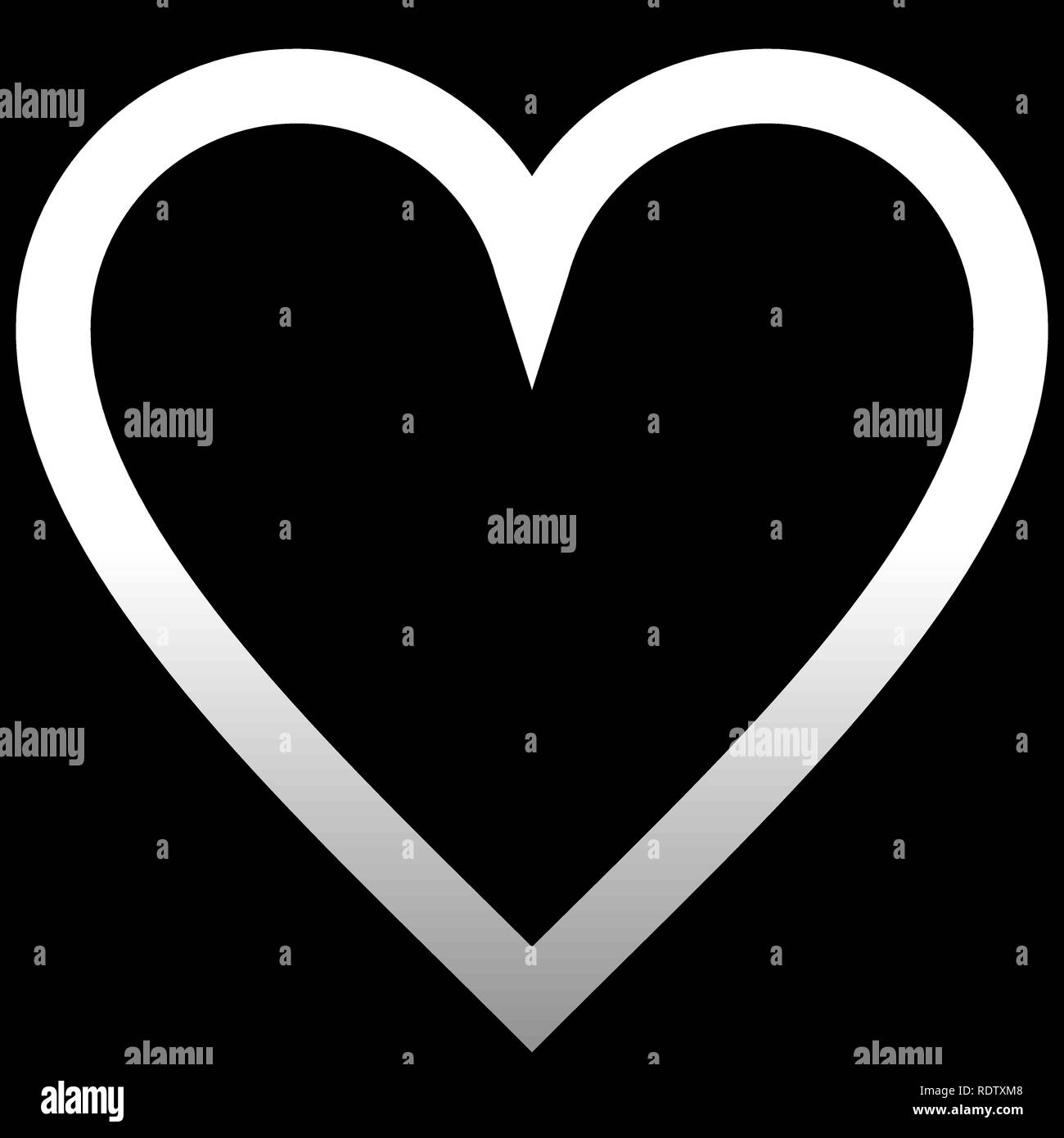 Il simbolo del cuore - icona cerchiata in bianco, gradiente isolato - illustrazione vettoriale Illustrazione Vettoriale