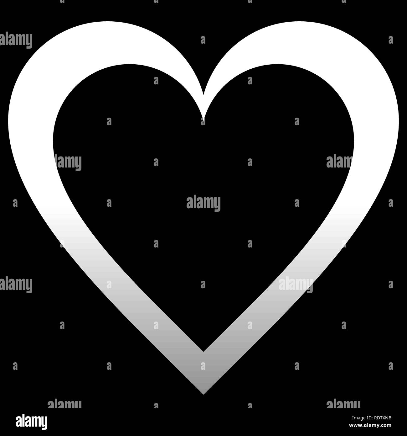 Il simbolo del cuore - icona cerchiata in bianco, gradiente isolato - illustrazione vettoriale Illustrazione Vettoriale
